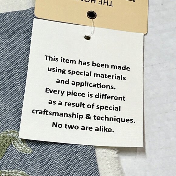 The Home Throw Pillow Covers Floral Daisy 18x18 Embroidered Textured Cotton Boho - Picture 7 of 12